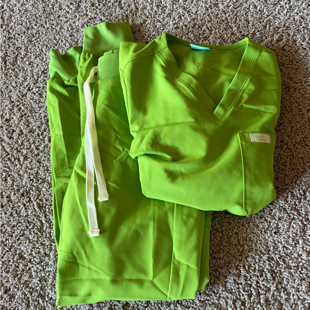 Bright Green Scrub Set